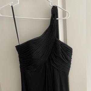 Formal black dress one shoulder